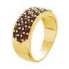 Gold ring with czech garnet - line                                                                  