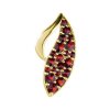 Gold pendant with czech garnet - wave                                                               