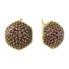 Gold earrings with czech garnet - raspberry                                                         