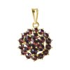 Gold pendant with czech garnet - circle                                                             