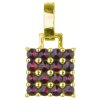 Gold pendant with czech garnet - square                                                             