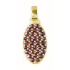Gold pendant with czech garnet - oval                                                               