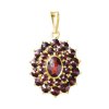 Gold pendant with czech garnet - oval                                                               