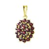 Gold pendant with czech garnet - oval                                                               