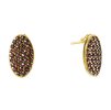 Gold earrings with czech garnet - oval                                                              