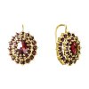 Gold earrings with czech garnet - oval                                                              