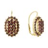 Gold earrings with czech garnet - oval                                                              