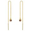 Silver earrings with czech garnet, gold plated                                                      