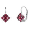 Silver earrings with czech garnet, rhodium plated - square                                          