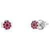 Silver earrings with czech garnet, rhodium plated - flower                                          