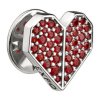 Badge EXPO 2025 - silver with czech garnet,  rhodium plated - heart