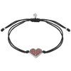 Bracelet EXPO 2025 - silver woven bracelet with czech garnet, rhodium plated - heart