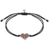 Shamballa EXPO 2025 - silver bracelet with czech garnet, rhodium plated - heart