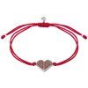 Bracelet EXPO 2025 - silver woven bracelet with czech garnet, rhodium plated - heart
