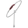 Silver bracelet with czech garnet, rhodium plated