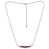 Silver necklace with czech garnet, rhodium plated