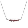 Silver necklace with czech garnet, rhodium plated