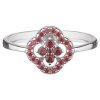 Silver ring with czech garnet, rhodium plated