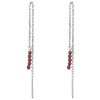 Silver earrings with czech garnet, rhodium plated