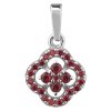 Silver pendant with czech garnet, rhodium plated