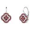 Silver earrings with czech garnet, rhodium plated