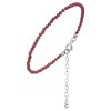 Silver bracelet with czech garnet, rhodium plated