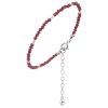 Silver bracelet with czech garnet, rhodium plated