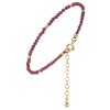 Silver bracelet with czech garnet, gold plated