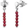 Silver earrings with czech garnet, rhodium plated