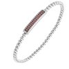 Silver bracelet with czech garnet, rhodium plated