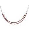 Silver necklace with czech garnet, rhodium plated