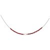 Silver necklace with czech garnet and pearl, rhodium plated