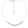 Silver necklace with czech garnet, rhodium plated