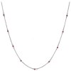 Silver necklace with czech garnet, rhodium plated