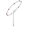 Silver bracelet with czech garnet, rhodium plated