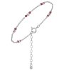 Silver bracelet with czech garnet, rhodium plated