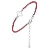 Silver bracelet with czech garnet, rhodium plated