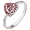 Silver ring with czech garnet, rhodium plated - triangle