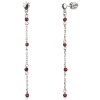 Silver earrings with czech garnet, rhodium plated