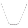 White gold necklace with czech garnet and diamond - line