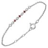 White gold bracelet with czech garnet and diamond - line