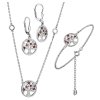 Set of silver jewellery 1467 with czech garnet, rhodium plated - tree of life