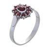 Silver ring with czech garnet, rhodium plated - oval                                                