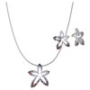 Set of silver jewellery 1253 with czech garnet, rhodium plated - flower