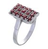 Silver ring with czech garnet, rhodium plated - rectangle                                           