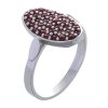 Silver ring with czech garnet, rhodium plated - oval                                                