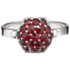 Silver ring with czech garnet, rhodium plated - raspberry                                           