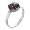 Silver ring with czech garnet, rhodium plated - raspberry                                           