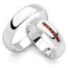 White gold wedding rings with czech garnet
