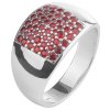 Silver ring with czech garnet, rhodium plated